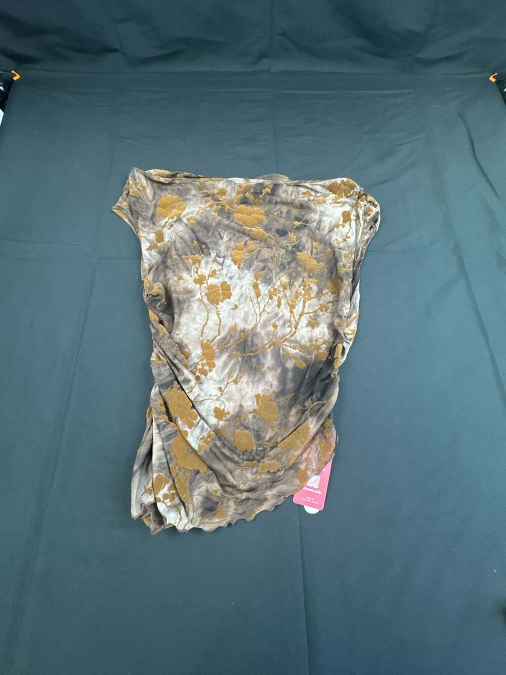 ROMWE Aesthetic on Lock Plus Floral Print Mesh Ruched Dress